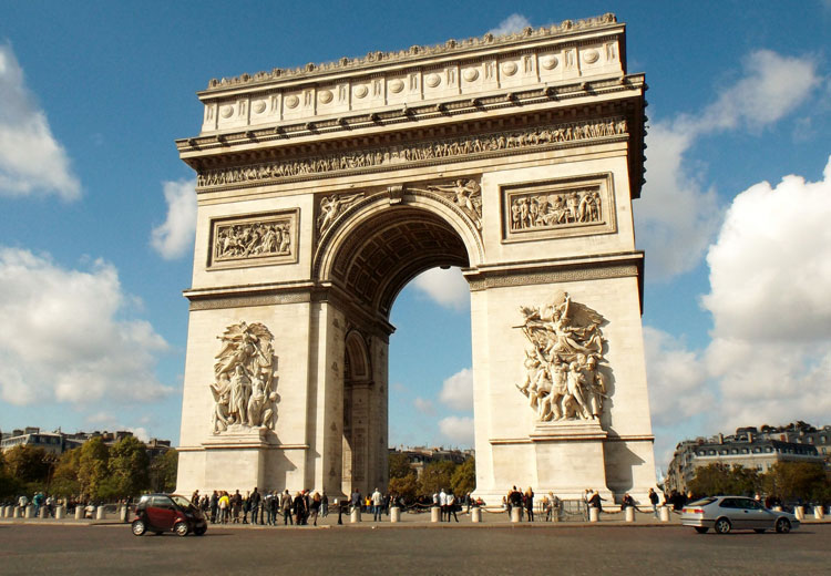 The Champs-Élysées and the Arc de Triomphe, Arc de Triomphe Paris, Tourism information and hotels nearby